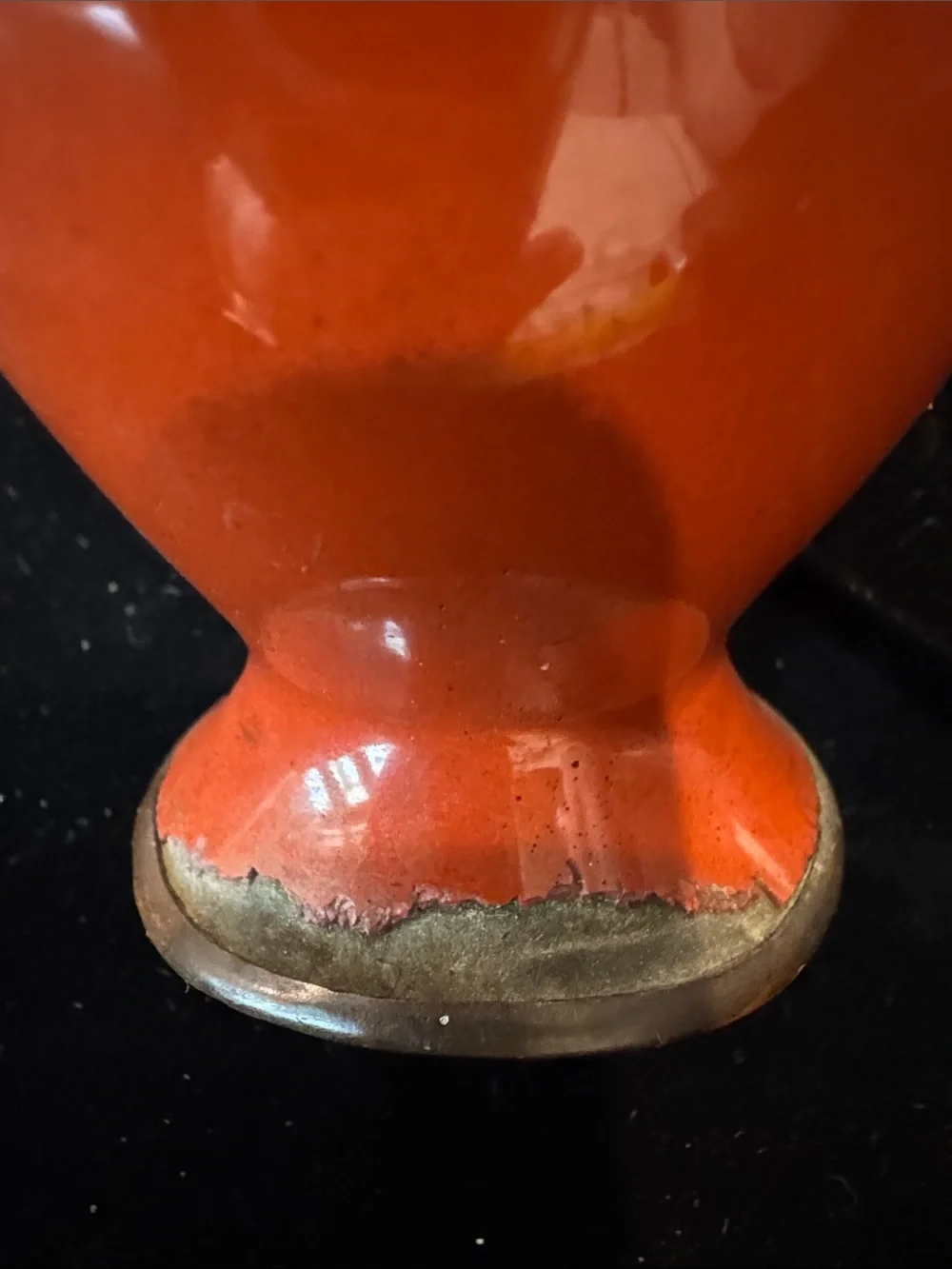 Vintage/Antique Japanese Red Dragon Cloisonné Vase AS-IS